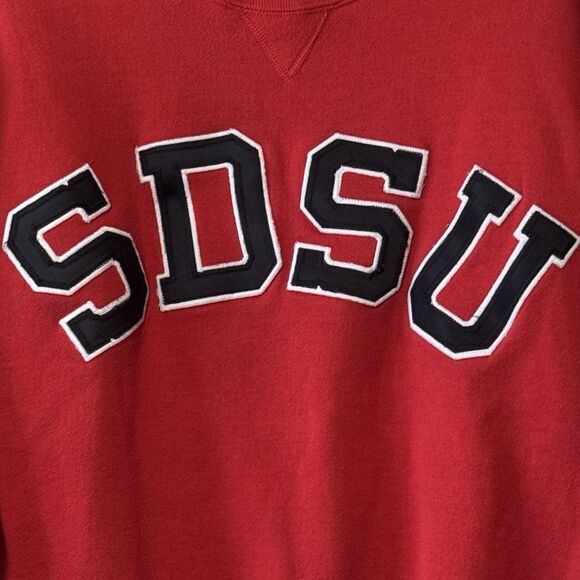 Vintage SDSU San Diego State Aztecs Russell Athletic Pullover Sweatshirt Red XL - Picture 3 of 12